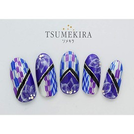 TSUMEKIRA NN-TEX-202 Nail Seal, Yakasuri, Blue, Purple, 1 Piece