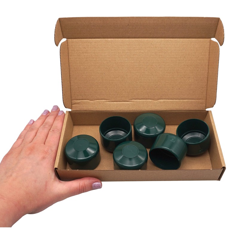 SKIR'CO (6 pcs) Fence Post Caps, Round 42.4 mm Green