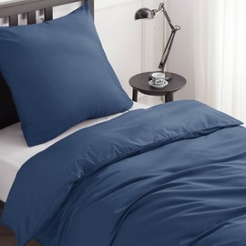Bedsure Cotton Bed Linen 135 x 200 cm, Blue Bed Linen Sets, 135 x 200 Duvet Cover, 2-Piece Set with Pillowcase 80 x 80 cm, Oeko-Tex Bedding with Zip