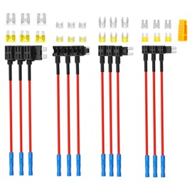 hrsyyl 12 Pack Fuse Taps Set 4 Types 12V Piggy Back Fuses Adding a Circuit Adapter ATO ATC ATM APM Mini ATS Mocro2 Low Profile Dual-Slot Blade Fuse Holders for Cars Trucks Boats