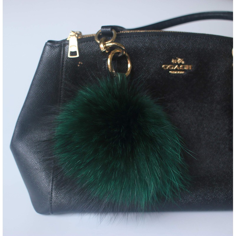 [Fosrion] Large Genuine Raccoon/Fox Fur Pom Pom Keychain Bag Charm