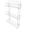 Evelots Spice Rack-3-Tier-Door/Wall Mounted-Coated Wire-Can Store 18 Bottles