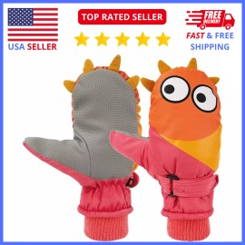 Miaowoof Kids Winter Gloves: Waterproof, Warm, Unisex (Ages 3-4) - Comfortable & Durable