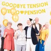 YQWIN Retirement Banner Goodbye Tension Hello Pension Banner Retirement Party