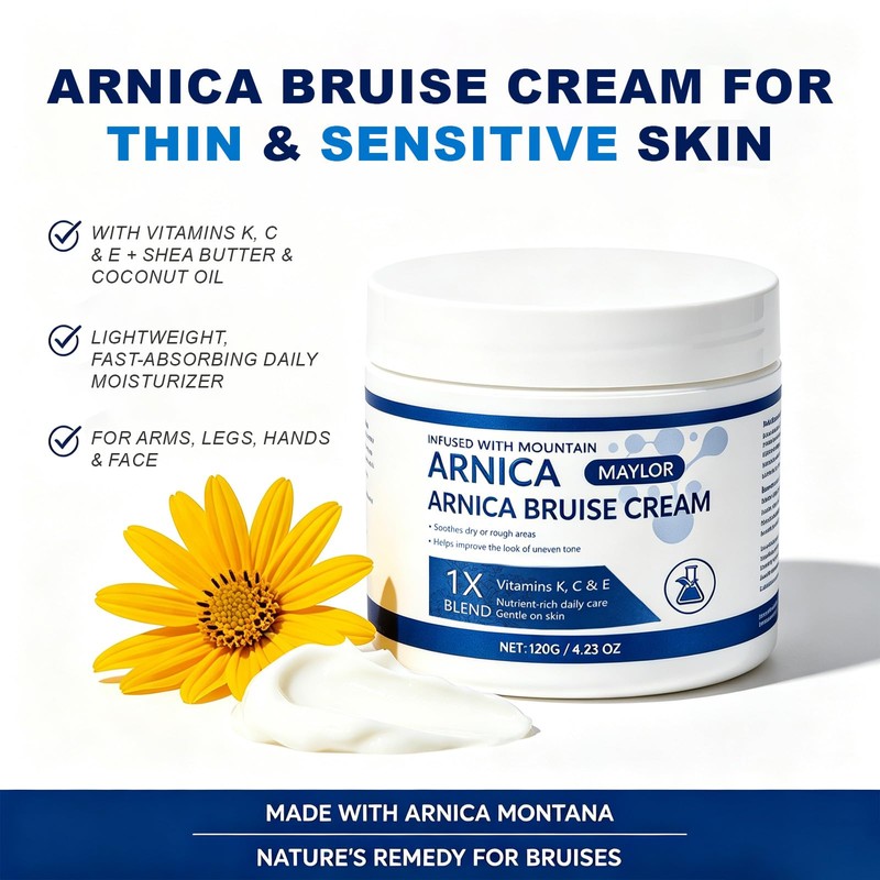 Arnica Bruise Cream for Thin Sensitive Skin on Arms &