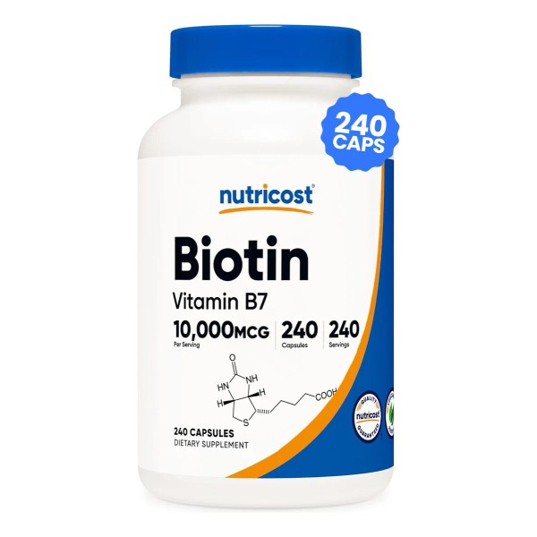 Biotina 10,000mcg 240 Capsulas Cabello Uñas Piel Eg B4