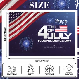 Happy 4th of July Patriotic Banner Independence Day Photography Background Memorial Day Veterans Day Decorations Backdrop Banner Party Supplies Photo Booth Props