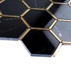 TNNGG-06 3" Honeycomb Hexagon Black and Gold Polished Marble Mosaic