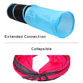 iCAGY Cat Tunnel for Indoor Cats Interactive, Rabbit Tunnel Toys, Pet Toys Play Tunnels for Cats Kittens Rabbits Puppies Crinkle Pop Up Sky Blue 20"