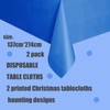 2Pc Blue Disposable TableCloth Table Covers,137*274cm King Charles Coronation Decorations