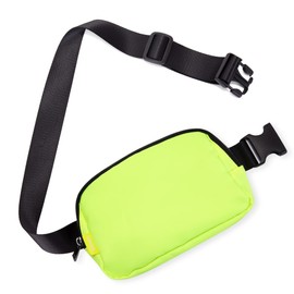 Crossbody Fanny Packs for Girls Boys Kids Age 10-12 Yoga Slim Women, Fanny Pack with Adjustable Strap Mini Belt Bag Waist Pack Fits Running Jogging Outdoor Travel Fluorescent Green M101