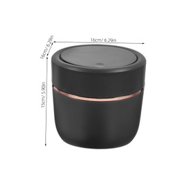 Operitacx Desktop Rubbish Bin with Press Type Lid Compact Trash Container for Home and Office Ideal for Bedroom Waste Disposal Stylish Grey Design