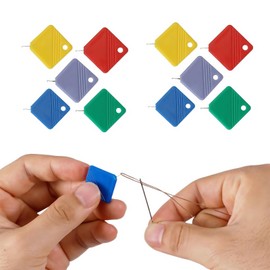 Omeblos Needle Threaders,Needle Threaders Hand Sewing,Square Plastic Needle Threader,Needle Threader for Hand Sewing Needle Threader Stitch Unpicker Tool Sewing Tools for Seniors and Beginners 10 Pcs