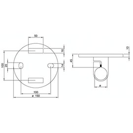 Wall anchor for Tensioning with Plate 150 x 10 mm, for 48,3 mm Tube