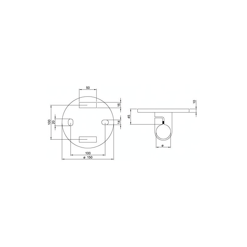 Wall anchor for Tensioning with Plate 150 x 10 mm,