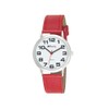 Ravel Women's Easy Read Watch with Big Numbers - Red/Silver