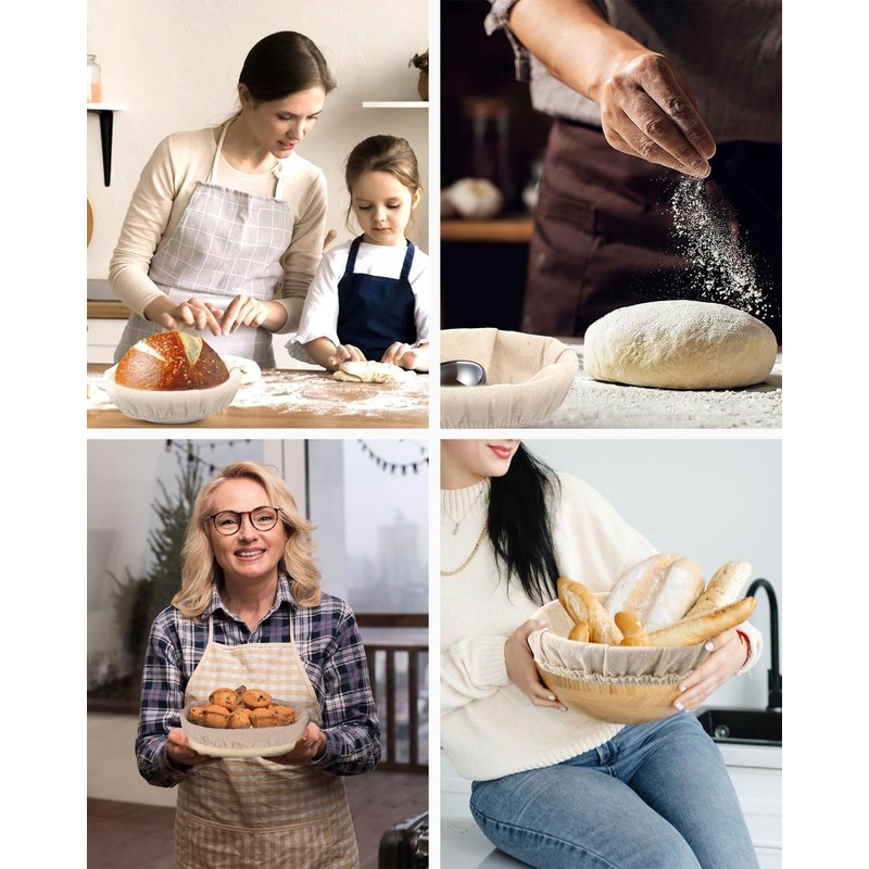 UYRVAPE 4 x Linen Cloth Bread Baking Baker's Linen Dough