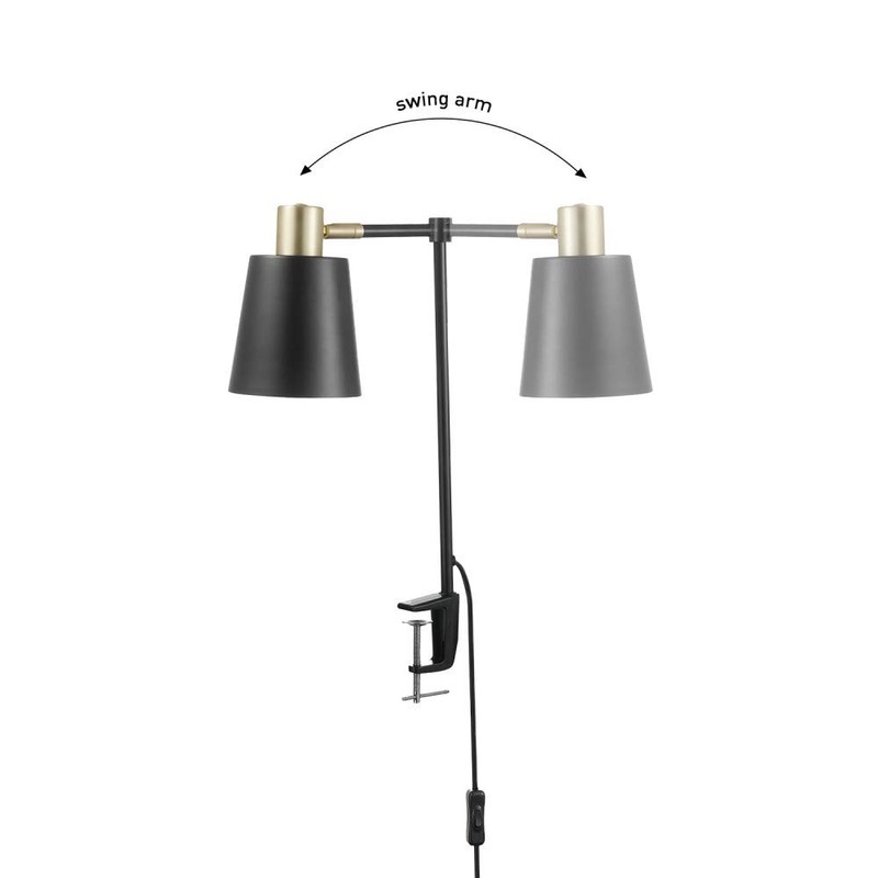 Globe Electric 52900 Lex Desk Lamp, Black with Gold