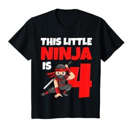Kids 4th Birthday Ninja 4 Year Boy Kids T-Shirt