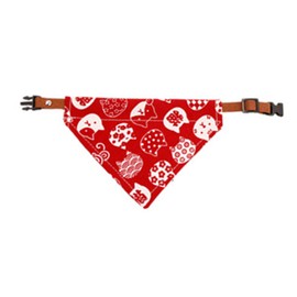 Cat Triangle Bib Cute Japanese Style Adjustable Mohair Pet Triangle Scarf for New Year Red L