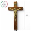 Wooden Crucifix - Wall Mounted - Christ Brass Plated -