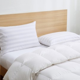 100% Cotton Classic Pillow Protectors with Invisible Zipper, 600 Thread Count Sateen Weave Soft and Breathable Pillow Cases, Protect Pillows from Dirt, Dust and Debris (King, 20"x36", Set of 4)