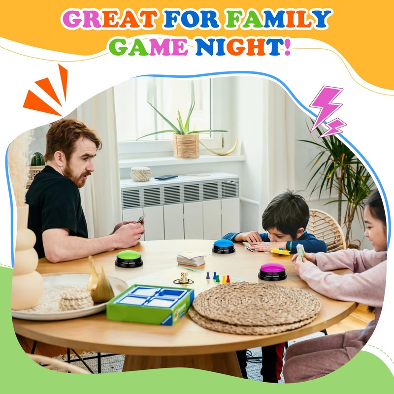 4 Pcs Game Buzzers for Trivia Games Show Answer Recordable