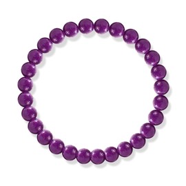 Amethyst Bracelet for Women Natural Gemstone Bracelet 8mm (A: amethyst bracelet)