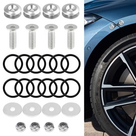 QZTYTY 2PCS Universal Car Bumper Quick Release Clips Fasteners Kit, Bumper Quick Release Kit, Front and Rear Bumper Fasteners, Car Parts Bumper Clips for Trunks, Fenders (Silver, 2PCS)