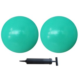 AppleRound 9-inch Pilates Ball, Pack of 2 with 1 Pump, Small Exercise Ball for Pilates, Yoga, Fitness, Physical Therapy, Stability Core Training (Turquoise)