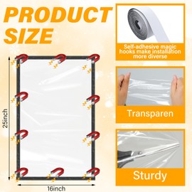 Beeveer 16.14 x 25.2 Inch Rv Window Cover Magnetic Transparent for Inside Camper Magnetic Rv Thermal Insulation Curtain Camper Windows Keeps Heat in Cold Out for Winter Trailer Accessories