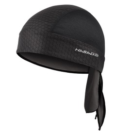 HASAGEI Bandana Cap Men Women Headscarf Biker Bandana Cap Cycling Hat Under Elasticity Breathable Sweat-Wicking Quick Dry Sports Headwear Summer Hat, black