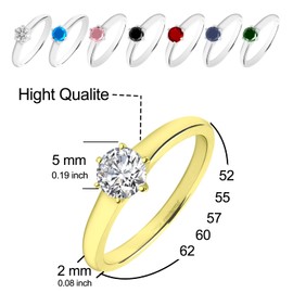 AURSTORE Engagement Ring Promise Wedding Ring Stainless Steel Gift Valentine's Day Birthday Wedding, Steel