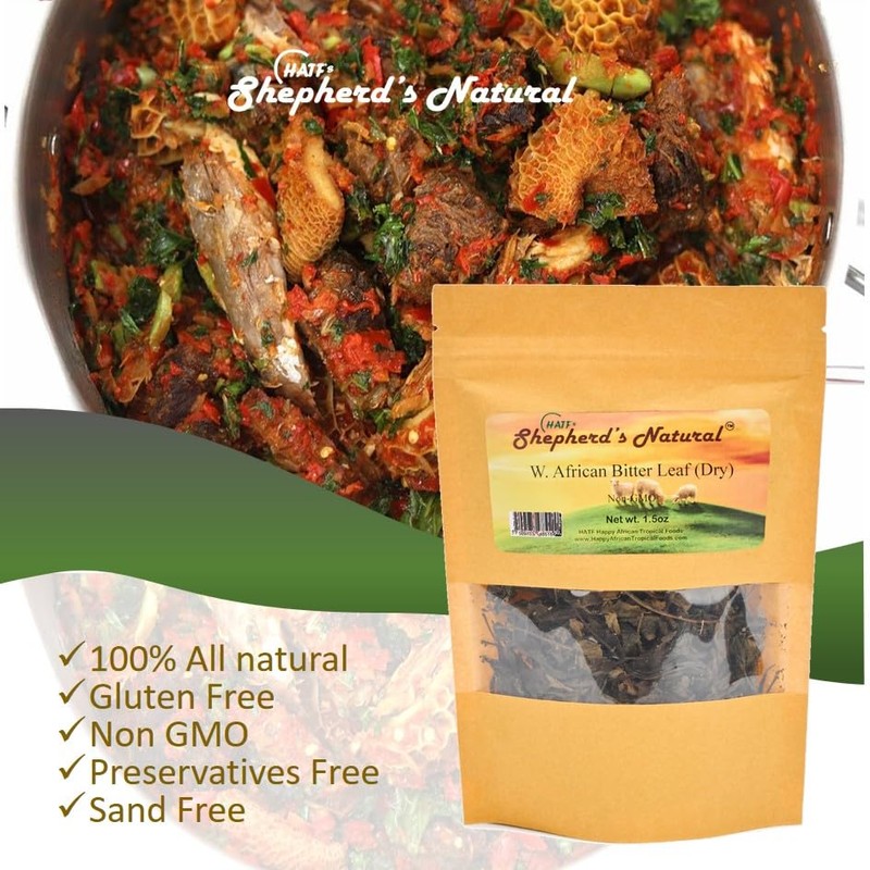 HATF'S SHEPHERD'S NATURAL Bitter Leaf (Dry) – Non-GMO, Sand-Free, All-Natural,