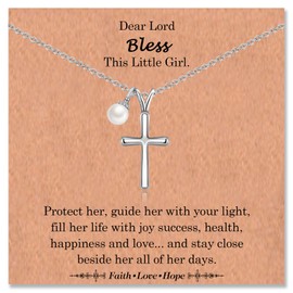 ACOGVN Cross Necklace for Girls, Easter First Communion Baptism Confirmation Gifts for Teenage Girls -Birthday Graduation Christmas Valentines Day Gifts for Her Daughter Granddaughter Niece Sister