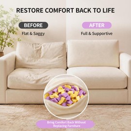 Eleven Artisan Shredded Memory Foam Filling, 10 lb Bean Bag Pillow Stuffing