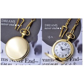 Tiong Vintage Smooth Quartz Pocket Watch Classic Fob Watch with Short Chain for Men Women on Birthday Anniversary Day Christmas Fathers Day