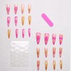 24Pcs Summer Beach Press on Nails Long Stiletto Fake Nails