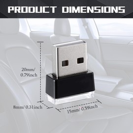 deemars 2PCS USB LED Car Interior Atmosphere Lamp, Car Night Lights, Mini USB LED Decoration Light Ambient Interior Light, Car Accessories Plug-in Interface Ambient Lighting Kit for Most Cars