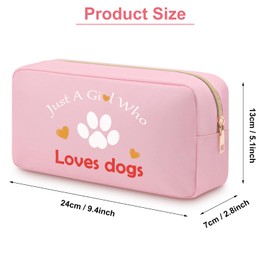 Dog Makeup Bag Dog Lovers Gifts for Women Girls Oxford Cloth Cosmetic Bag Christmas Birthday Gift for Pet Owner Dog Mom Sister Bestie BFF Dog Lovers Double Side Printed Toiletry Bag