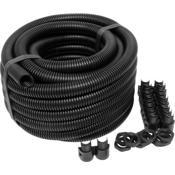 10 Metre 20mm Flexible Conduit Tube Contractor Pack with 10 Glands and Locknut