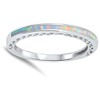 White Simulated Opal Stackable Wholesale Ring New .925 Sterling Silver