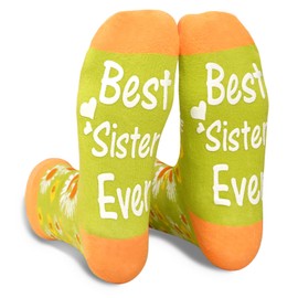 ANOTION Funny Socks - Valentines Day Gifts For Sister Sister Birthday Gift Ideas Best Sister Ever Gifts Sister Gifts Big Sister Gift Sister In Law Gifts Sunflower Gifts for Women