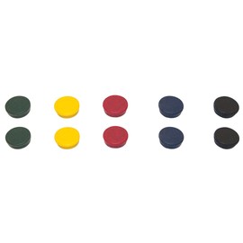 Bi-Office Bi-Silque 30 mm Round Magnet - Assorted Colours (Pack of 10),IM130909