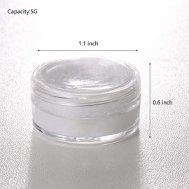 BTYMS 50 Pieces Clear Plastic Cosmetic Containers with Lids Refillable Sample Jars- 5 Gram