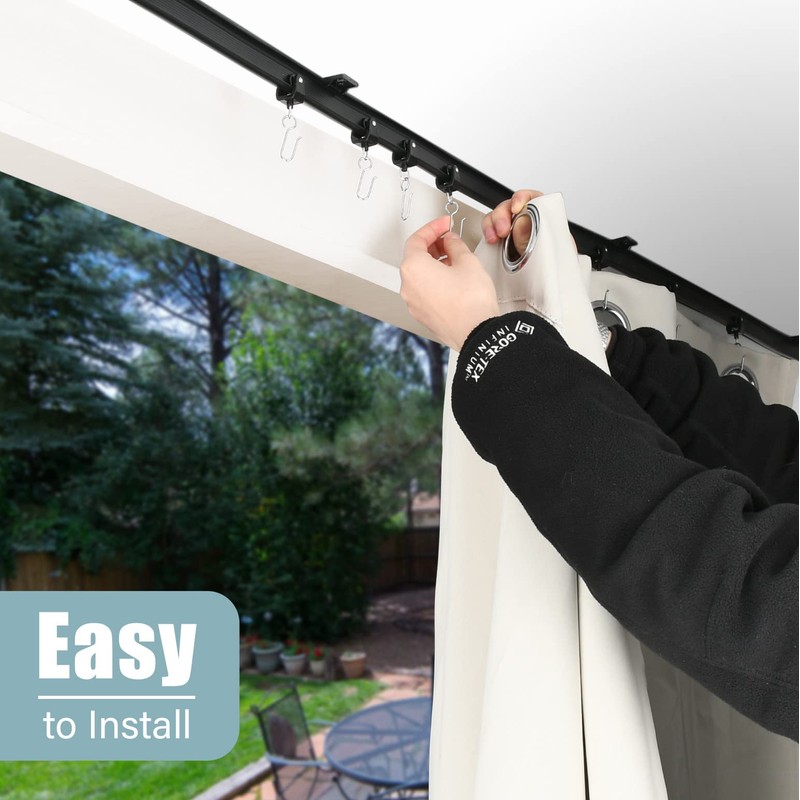 KXLife Black Flexible Ceiling Mount Curtain Track (20 ft), Hospital