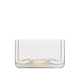 Fiorelli Women's Emilia Hardware Clutch, Stylish Handbag with Crossbody Strap, Evening Bag, White Faux Leather