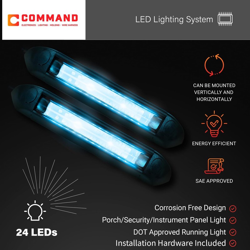 Command Electronics 12V LED Exterior Extruded Porch Light - Surface