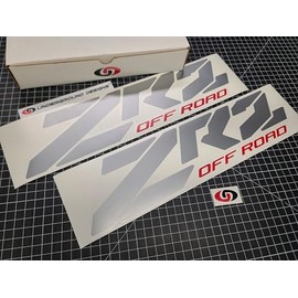 ZR2 Block Style Decals (2pk) Truck Bed Fender Stickers Fits Chevy Silverado 1500 Colorado 2015-2024 ZR-2 4x4 Select Colors: (Metallic Silver & Red)