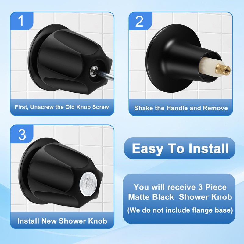 UCDETD Metal Shower Knobs 3 Piece Replacement, Compatible with Price